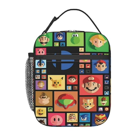 Super Smash Bros. Ultimate Lunch Bag Insulated Portable Reusable Cute Rubber Ducks Lunch Box With Zipper For Picnic Work Office Travel School