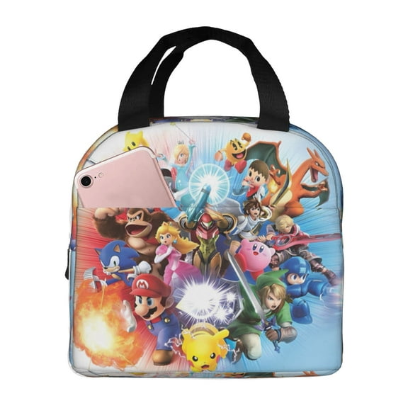 Super Smash Bros Ultimate Lunch Bag Tote Bag Insulated Lunch Box Picnic Beach Fishing Work