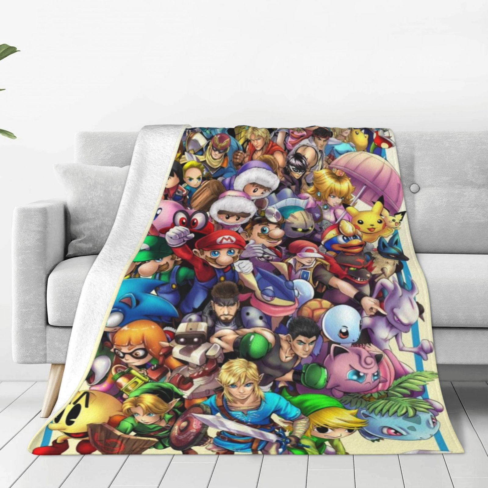 Super Smash Bros Ultimate Throw Blanket Couch Bed Sofa Soft Lightweight ...