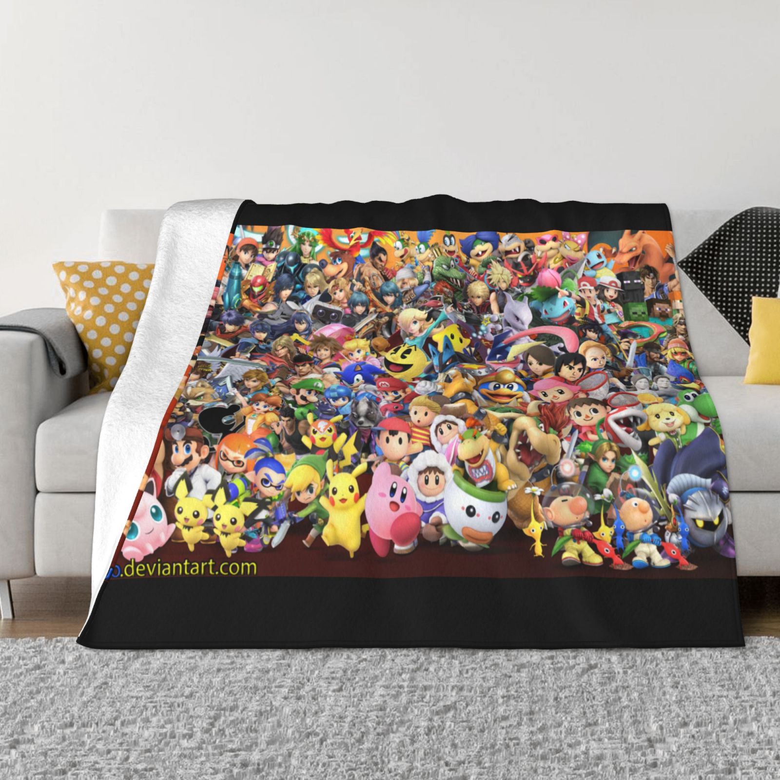 Super Smash Bros Ultimate Throw Blanket Couch Bed Sofa Soft Lightweight