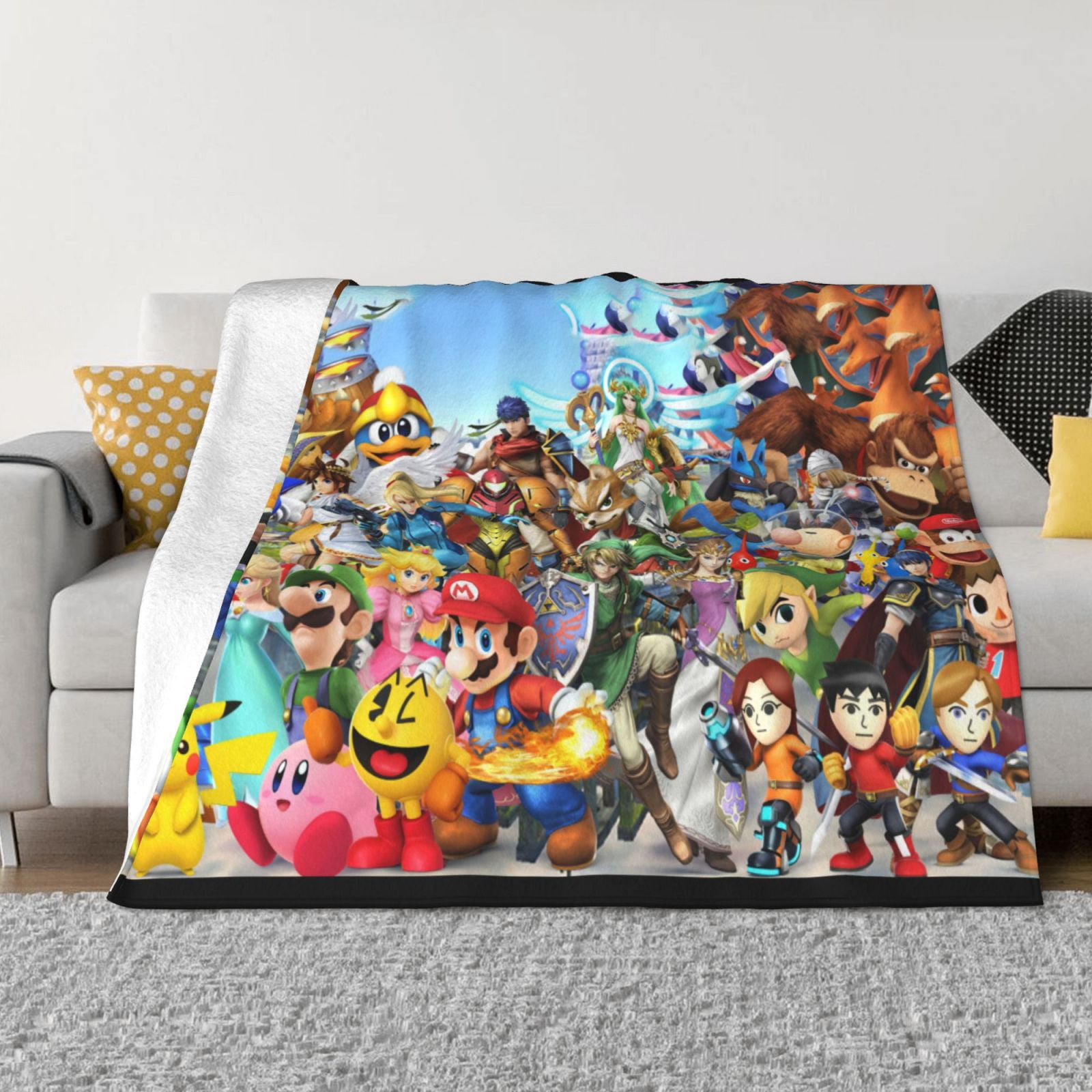 Super Smash Bros Ultimate Throw Blanket Couch Bed Sofa Soft Lightweight