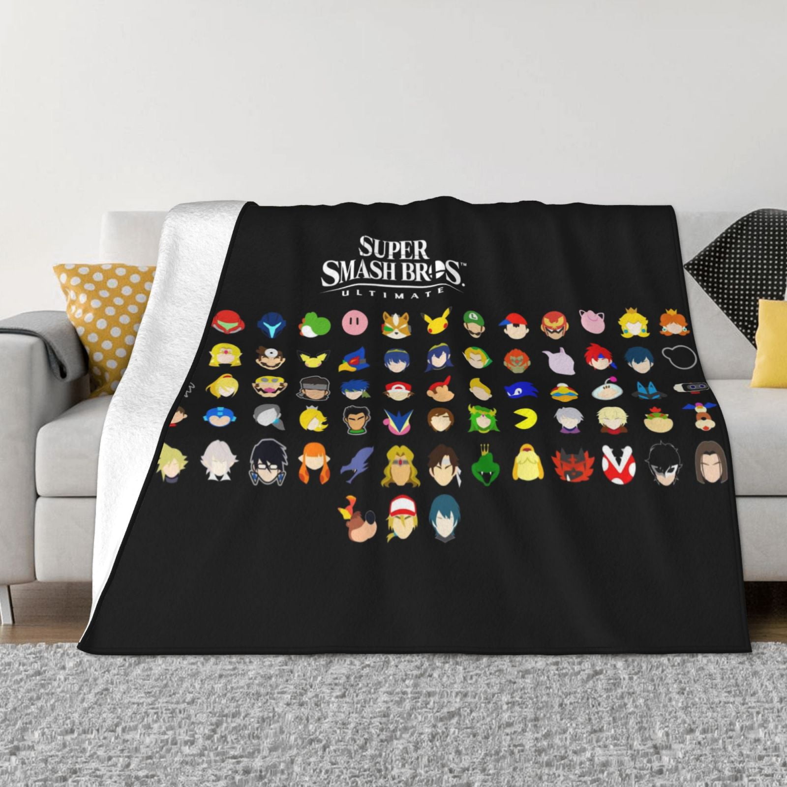 Super Smash Bros Ultimate Throw Blanket Couch Bed Sofa Soft Lightweight