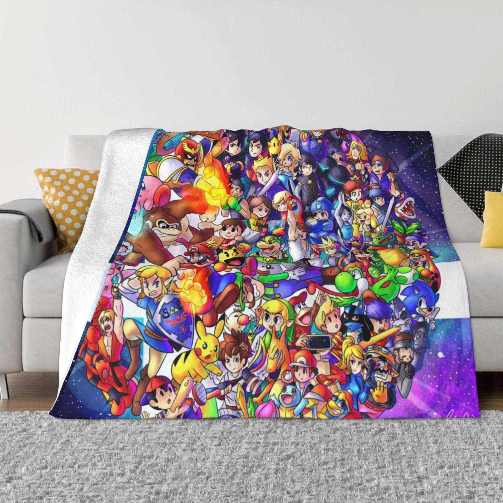 Super Smash Bros Ultimate Throw Blanket Couch Bed Sofa Soft Lightweight