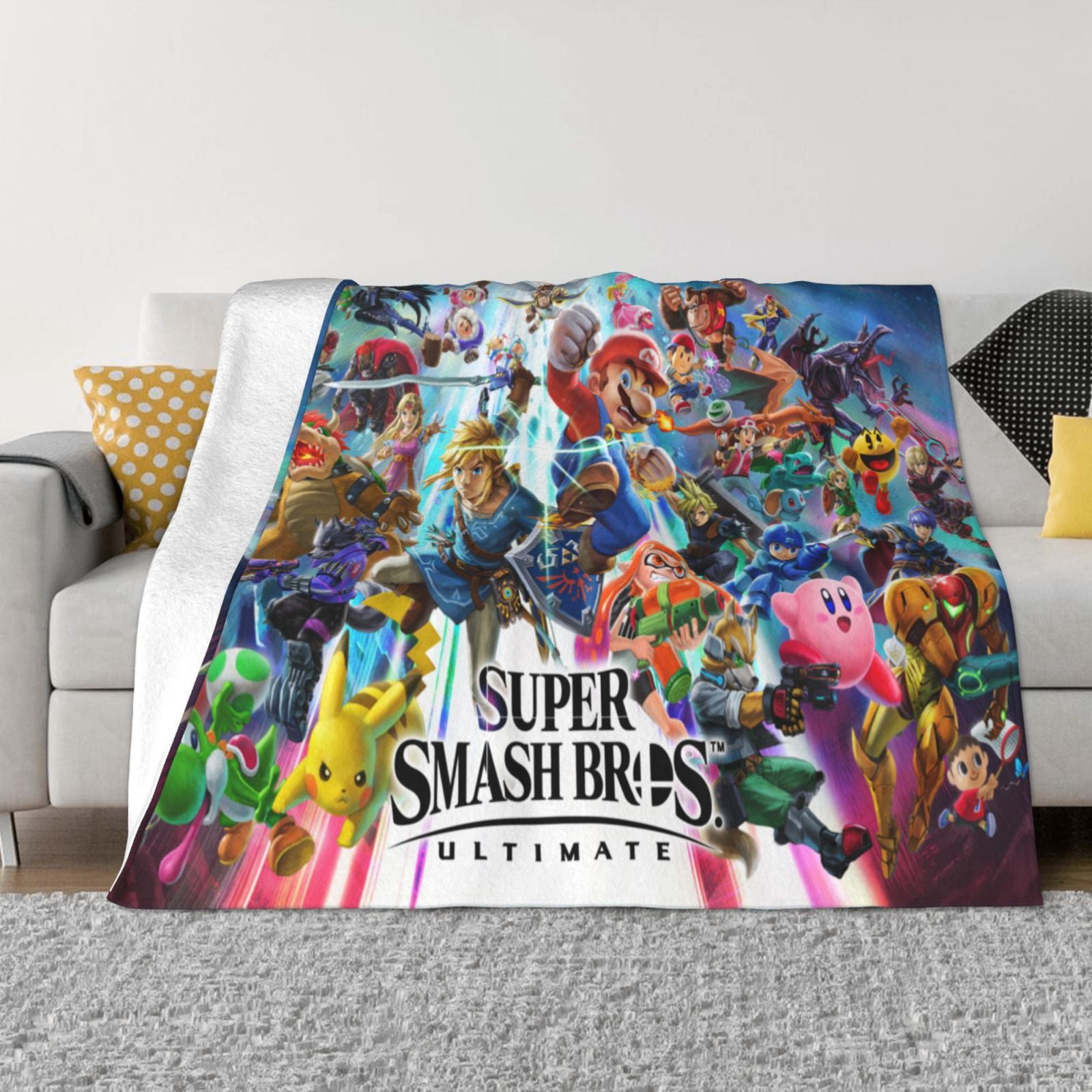 Super Smash Bros Ultimate Throw Blanket Couch Bed Sofa Soft Lightweight