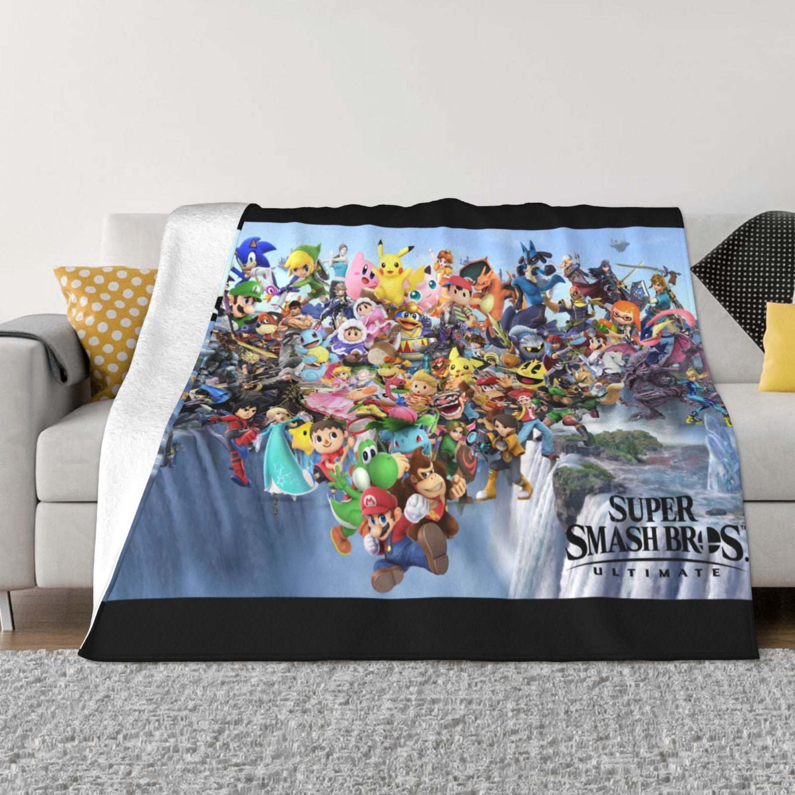 Super Smash Bros Ultimate Throw Blanket Couch Bed Sofa Soft Lightweight ...