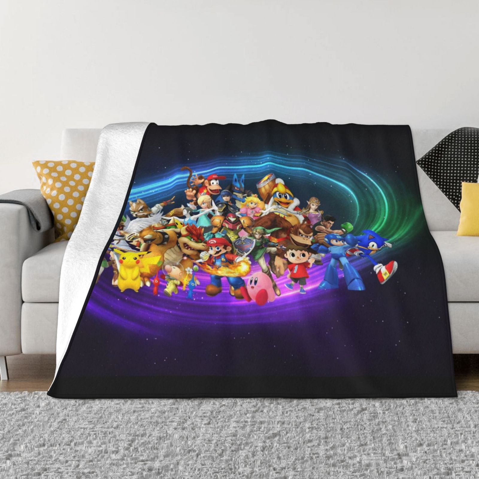 Super Smash Bros Ultimate Throw Blanket Couch Bed Sofa Soft Lightweight