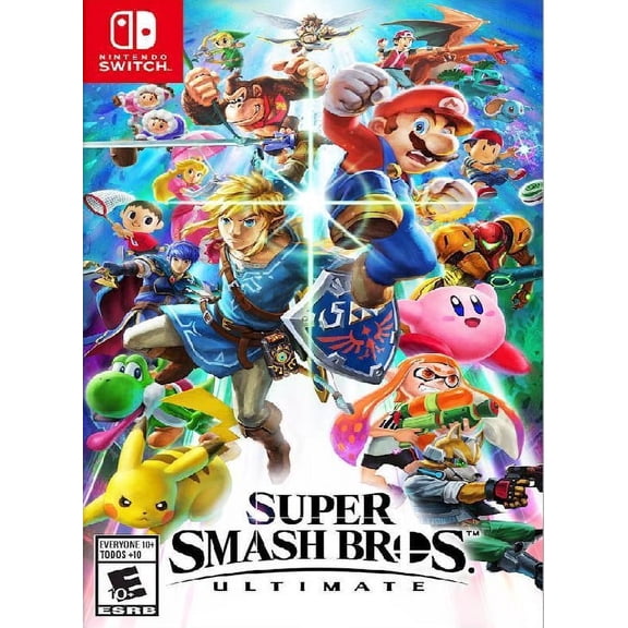 Restored Super Smash Bros. Ultimate by Nintendo for Nintendo Switch, Fighting Video Game, Physical Format, 4 Offline Players, Parental Controls
