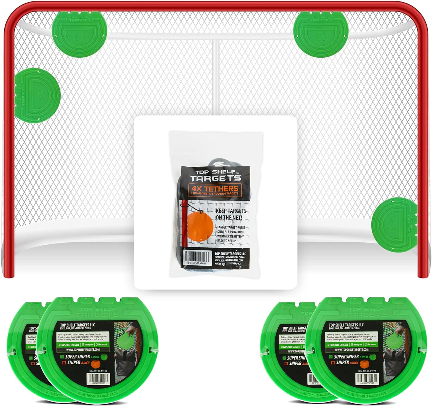 Super Sniper 6 Inch Shooting Targets for Hockey and Lacrosse