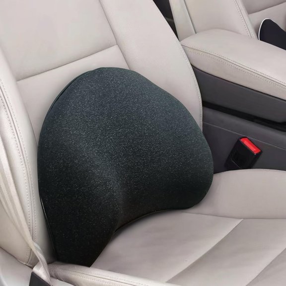 Snug Lumbar Support Pillow for Car, 100% Memory Foam Lumbar Pillow with Breathable Removable Cover, Ergonomic Design - Back Pillow Lumbar Support Pillow for Car Seat/Back Pain Relief(Black, 1PC)