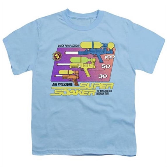 Super Soaker & Original Soaker 18 by 1 Youth Long Sleeve T-Shirt, Light Blue - Large
