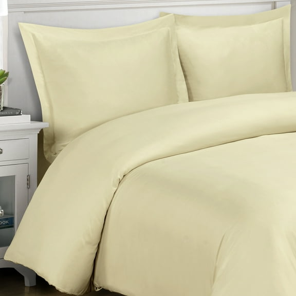 Super Soft 100% Bamboo Viscose Duvet Cover 3-Piece Set - Full/Queen - Linen