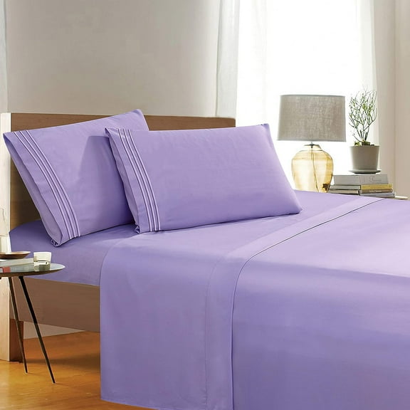 Elegant Comfort Luxury Soft 1500 Premium Hotel Quality Bedding Set, Full Lilac