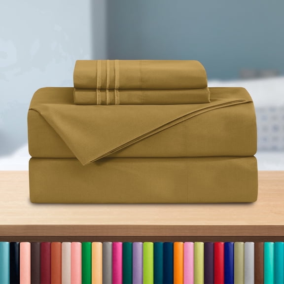 1500 Series Hotel Collection Bed Sheet Set Microfiber, Deep Pocket, Wrinkle & Fade Resistant Bedding, Queen, Bronze