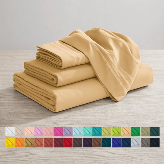 Super Soft 1500 Premier Hotel Collection Sheet set, Queen, Gold