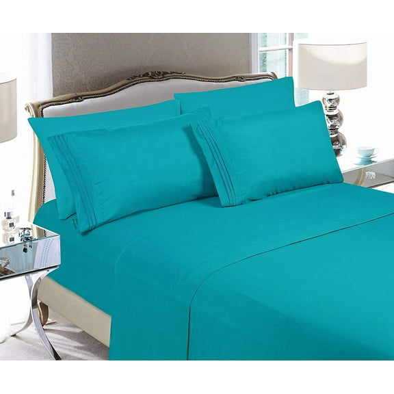 Super Soft 1500 Series Deep Pocket 4 Piece Bed Sheet Set, Microfiber, California King, Turquoise