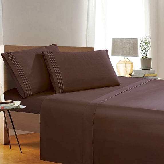 Super Soft 1500 Series Sheet Set - Deep Pocket, Wrinkle & Fade Resistant, King, Chocolate Brown