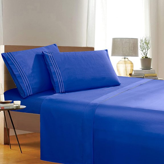 Super Soft 1500 Series Sheet Set - Deep Pocket, Wrinkle & Fade Resistant, King, Royal Blue