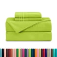 thumbnail image 1 of Deep Pocket 1500 Series Sheet Set – Soft, Durable, Hotel-Style Comfort , California King, Lime, 1 of 6