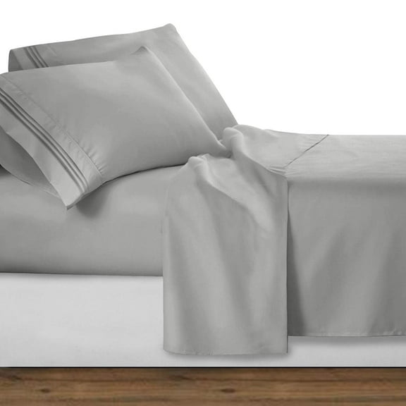 Deep Pocket 1500 Series Sheet Set – Soft, Durable, Hotel-Style Comfort , California King, Silver