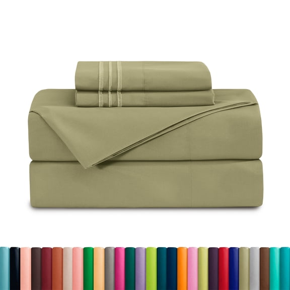 Deep Pocket 1500 Series Sheet Set – Soft, Durable, Hotel-Style Comfort , Full Sage/Green