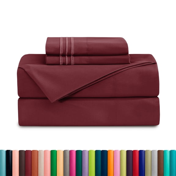 Deep Pocket 1500 Series Sheet Set – Soft, Durable, Hotel-Style Comfort , King Burgundy