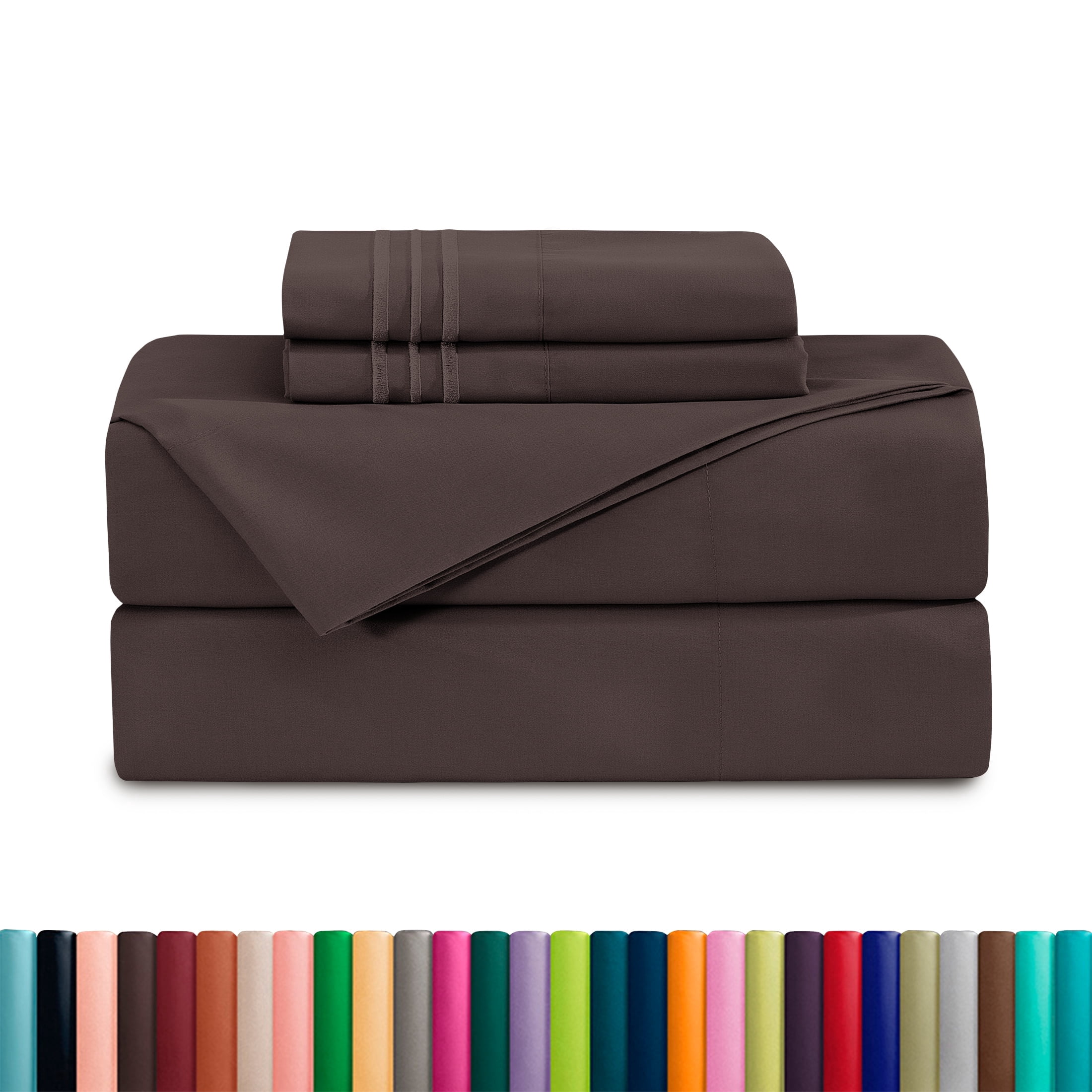 Elegant Comfort Deep Pocket King Sheet Set, Hotel Luxury Soft Cooling Deep Pocket Sheets, Chocolate Brown