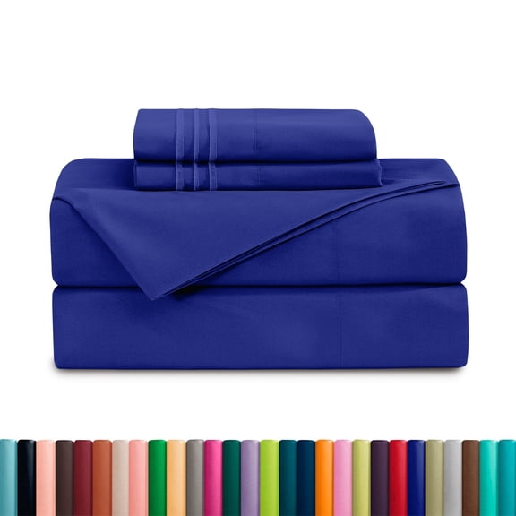 Deep Pocket Queen Sheets Set – 1500 Series Soft Cooling Microfiber Bed Sheets, Hotel Luxury Queen Size Sheets Set, Royal Blue
