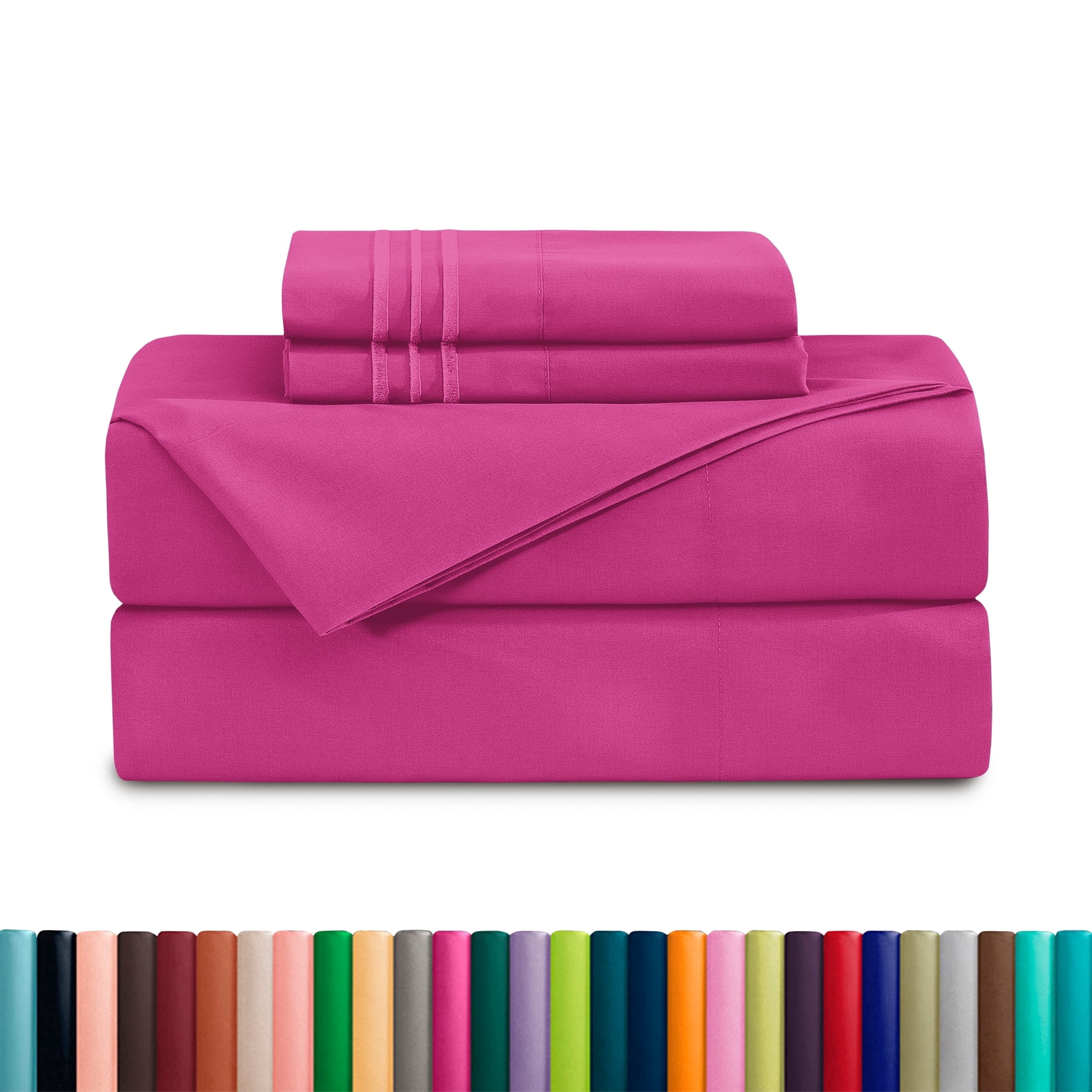 Elegant Comfort Deep Pocket Split King Sheet Set for Adjustable Beds, Deep Pocket Cooling Sheets, Pink