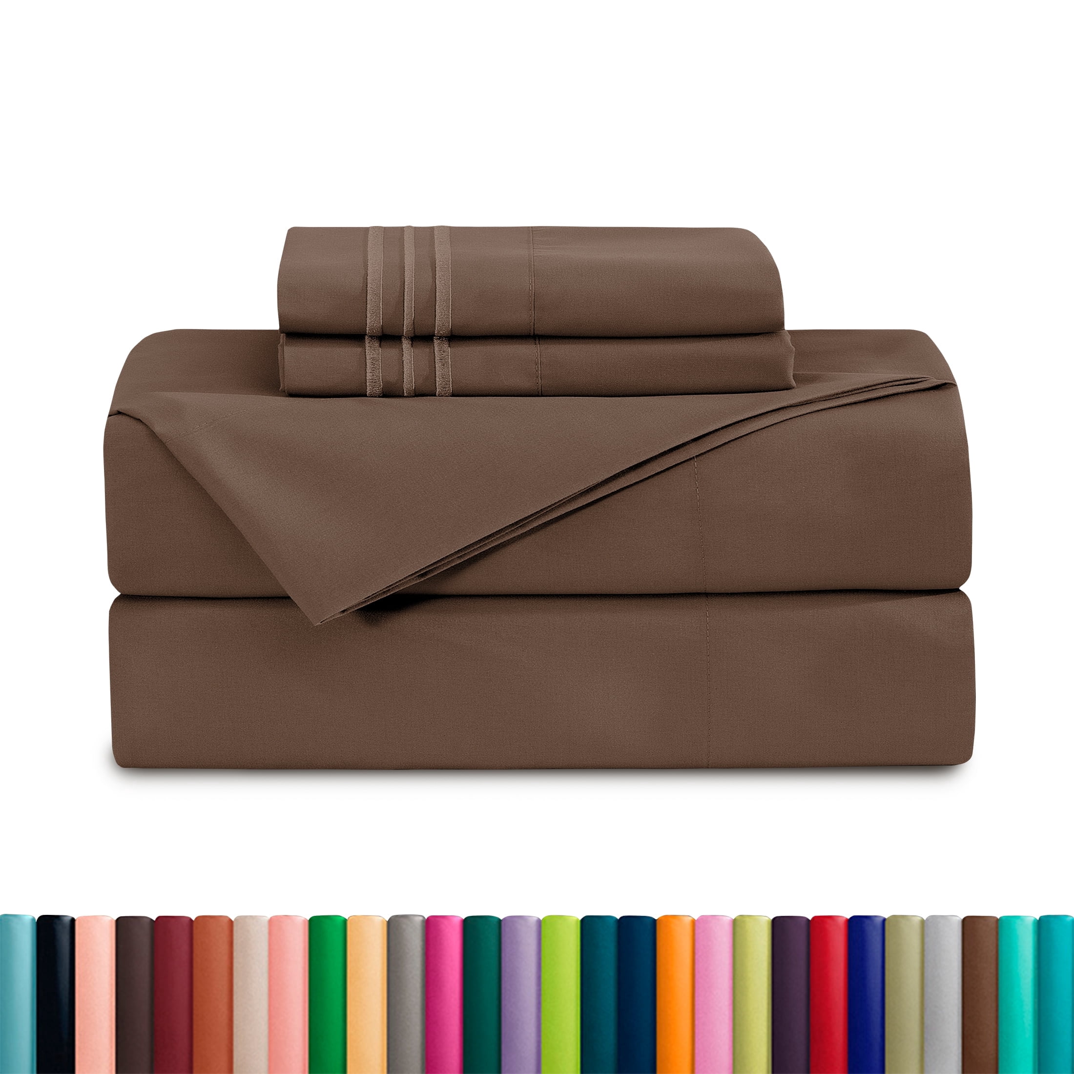 Elegant Comfort Deep Pocket Split King Sheet Set for Adjustable Beds, Deep Pocket Cooling Sheets, Taupe