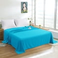 thumbnail image 1 of Super Soft 1800 Count Microfiber Flat Sheet, Durable and Anti-fading Bed Top Sheet with Hem, Queen, 102 x 90 Inches, Blue, 1 of 5