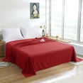 thumbnail image 1 of Super Soft 1800 Count Microfiber Flat Sheet, Durable and Anti-fading Bed Top Sheet with Hem, Twin, 66 x 96 Inches, Wine Red, 1 of 5