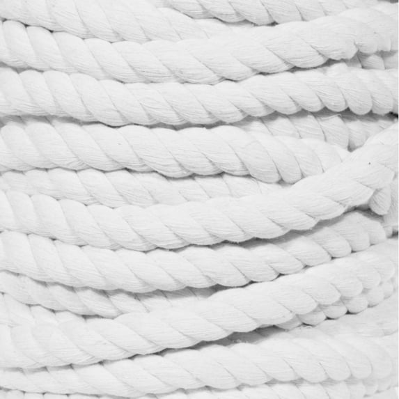 Super Soft 3 Strand Twisted Cotton Rope - Multiple Colors to Choose from in Various Diameters and Lengths