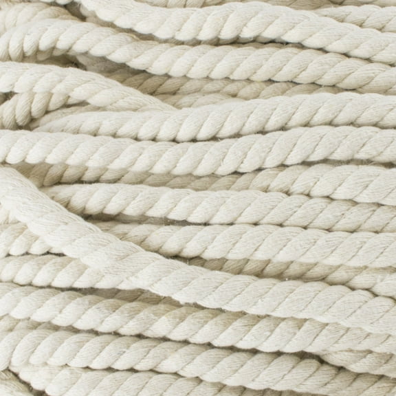 Super Soft 3 Strand Twisted Cotton Rope - Multiple Colors to Choose from in Various Diameters and Lengths