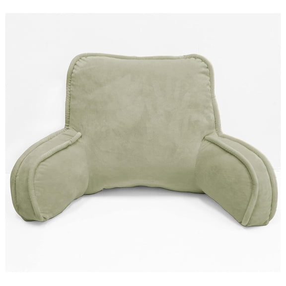 Super Soft ASSEMBLY NEEDED DIY Backrest Reading Bed Rest Pillow with Arms and Pockets 18"H for Sitting in Bed Couch Sofa, Removable Cover and Filling Seprated Set, 20" x 18" x 17", Slate Green