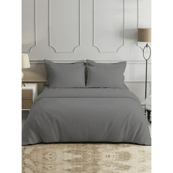 Super Soft Bamboo Bed Sheet Sets, 1800 Thread Count, Hypoallergenic and Machine-Washable, Gray 4 Piece Set