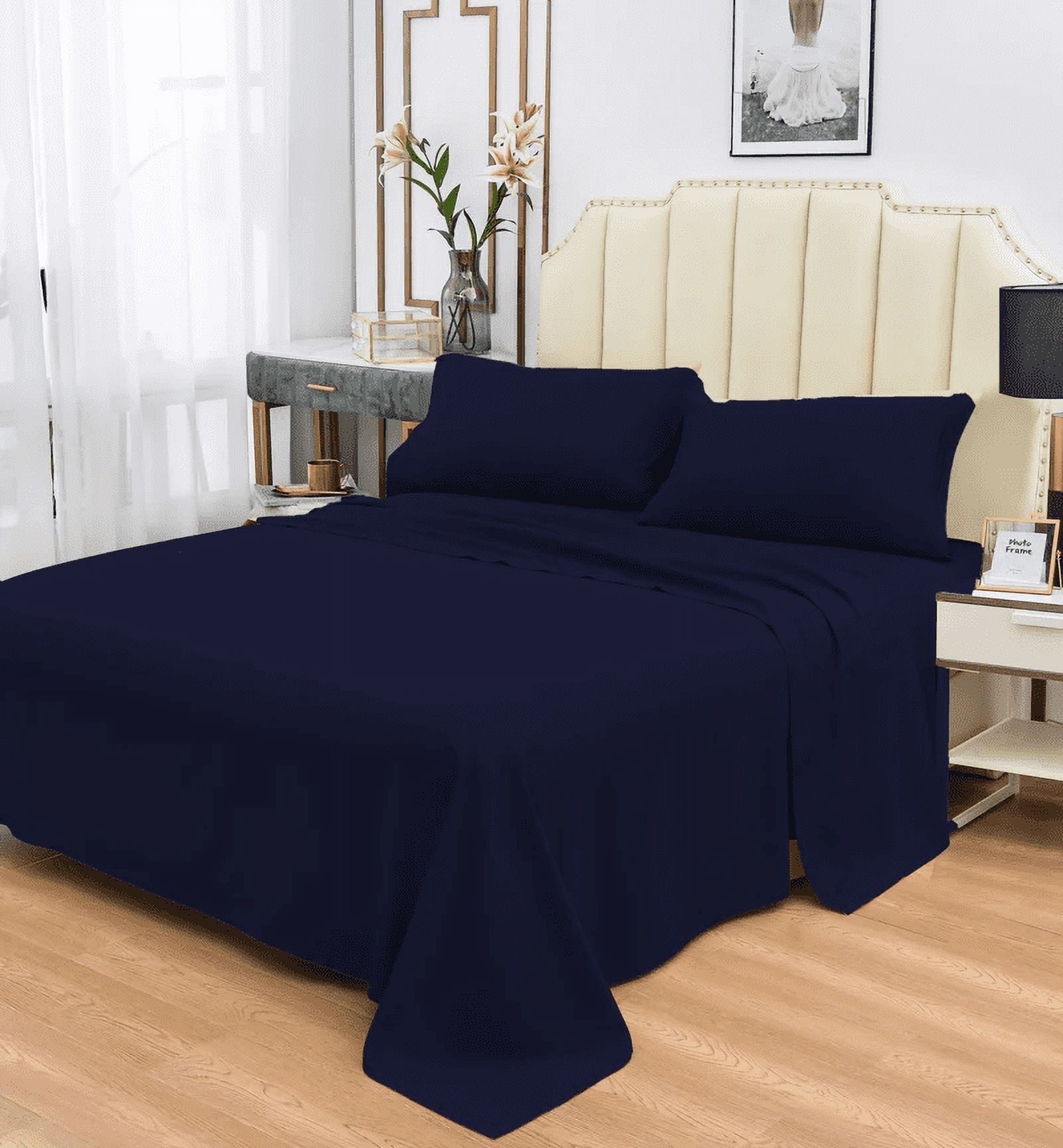 Sweet Home Collection Buffalo 4 Piece Printed Sheet Set, Double Brushed Microfiber Queen Black Red