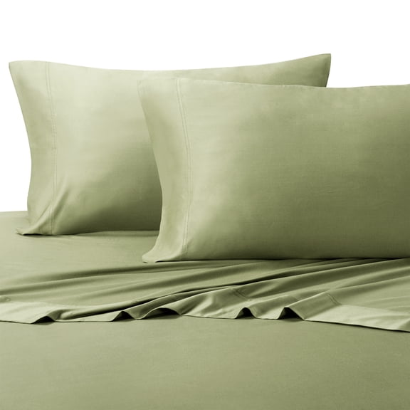 Super Soft Bamboo Hybrid Pillowcase Set ( Set of 2 ) -Standard Pillowcases - Sage