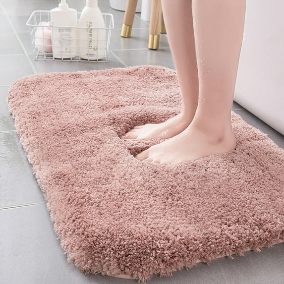 Super Soft Bathroom Rug, Bath Mat Absorbent Water High Plush Non Slip Quick Dry Machine Washable Bath Mats for Bathroom Floor, Bathtub and Shower 15.75x23.62in Pink