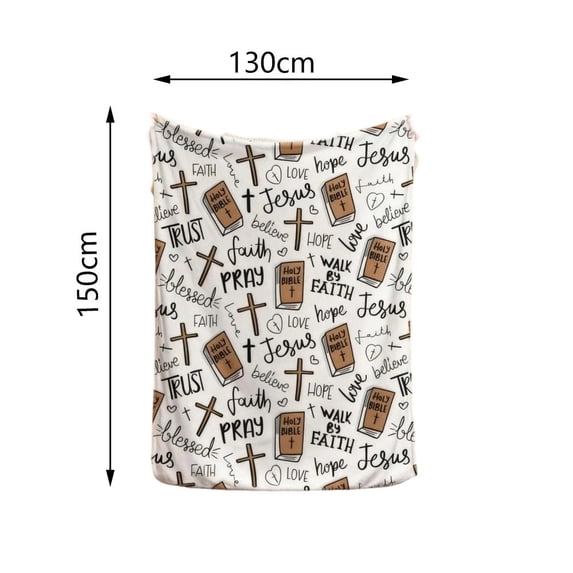 Super Soft Bible Theme Throw Blanket Cozy Fleece Blanket for Sofa Couch Home Office Warm Comfort Decorative Gift Idea