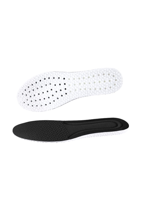 Super Soft Breathable Memory Foam Sport Insoles for Men and Women - Comfortable Replacement Shoe Inserts for Running, Walking, Hiking - 1 Pair, Black, Size 8.5