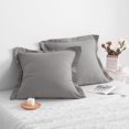 thumbnail image 1 of Super Soft Brushed Microfiber Euro Pillow Shams Set of 2, Machine Washable Square Pillow Cases, 26 x 26 inches, Smoky Gray, 1 of 7