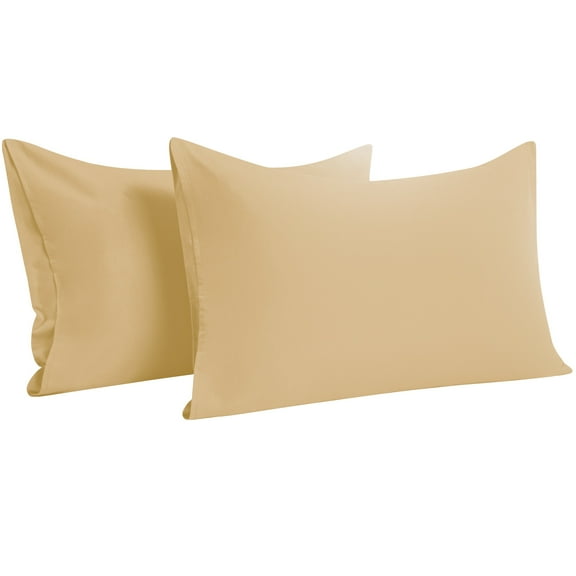 Super Soft Brushed Microfiber Pillowcase Set of 2 Pack, Machine Washable Pillow Cases with Envelope Closure, California King, 20 x 40 inches, Khaki