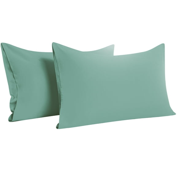 Super Soft Brushed Microfiber Pillowcase Set of 2 Pack, Machine Washable Pillow Cases with Envelope Closure, Standard, 20 x 26 inches, Sea Green