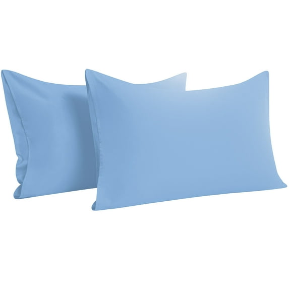 Super Soft Brushed Microfiber Pillowcase Set of 2 Pack, Machine Washable Pillow Cases with Envelope Closure, Standard, 20 x 26 inches, Sky Blue