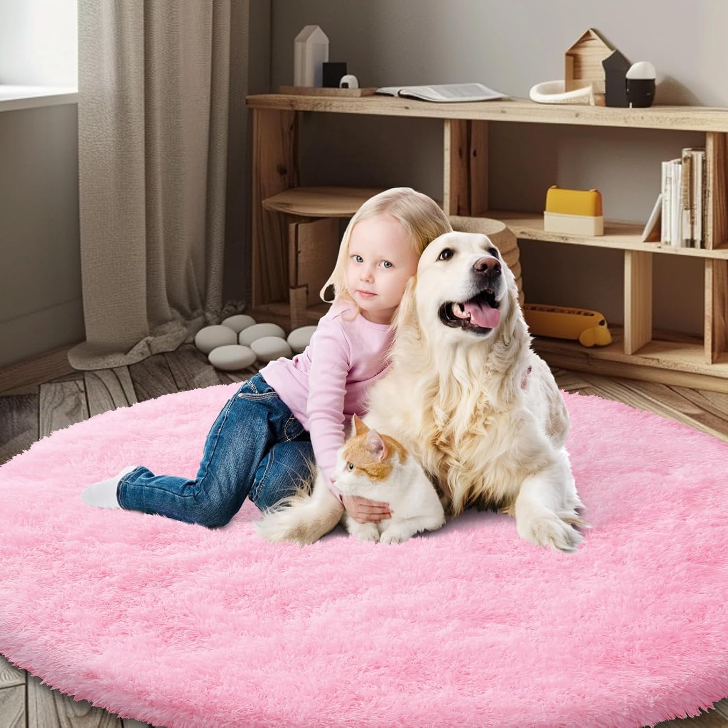 Super Soft Circle Rugs for Girls Princess Castle Toddlers Play Tent 3 ...
