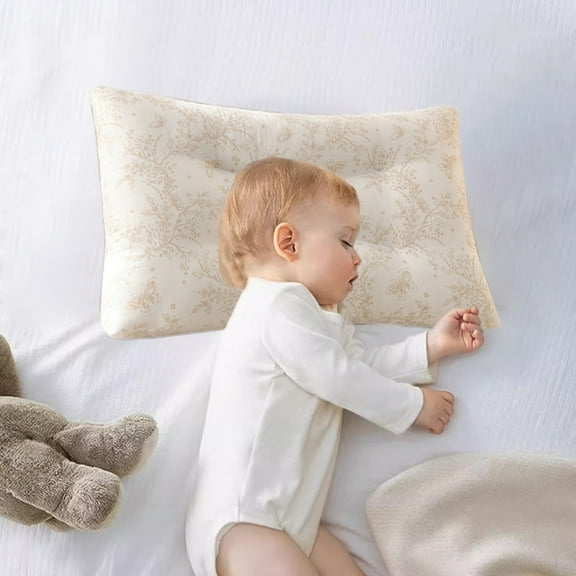 Super Soft Cotton Pillow | Neck Support, Ergonomic Design, Breathable Flower Print, Pearl Cotton Core, 23.6 x 15.7 in | Comfortable for Side & Back Sleepers, Machine Washable, White