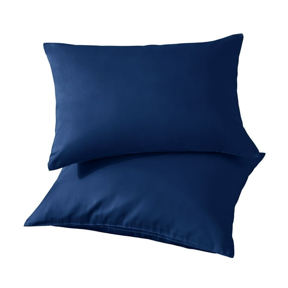 Super Soft Cotton Pillowcase Set of 2, Machine Washable Cotton Bed Pillow Covers with Envelope Closure, Queen Size, 20 x 30 inches, Navy Blue