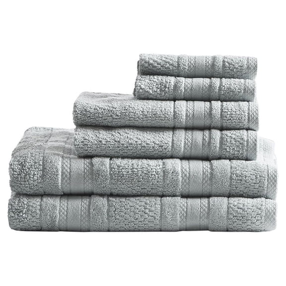 Super Soft Cotton Quick Dry Bath Towel 6 Piece Set Silver