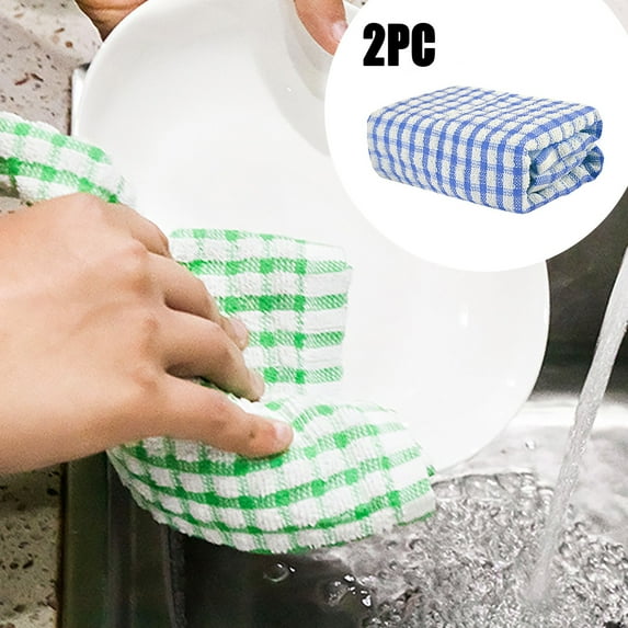 Super Soft Cotton Terry Dish Cloths 6x6 Inch 2 Pack Absorbent Quick Drying Kitchen Rags Reusable Cleaning Towels for Dishes Countertops Multicolor Household Essentials