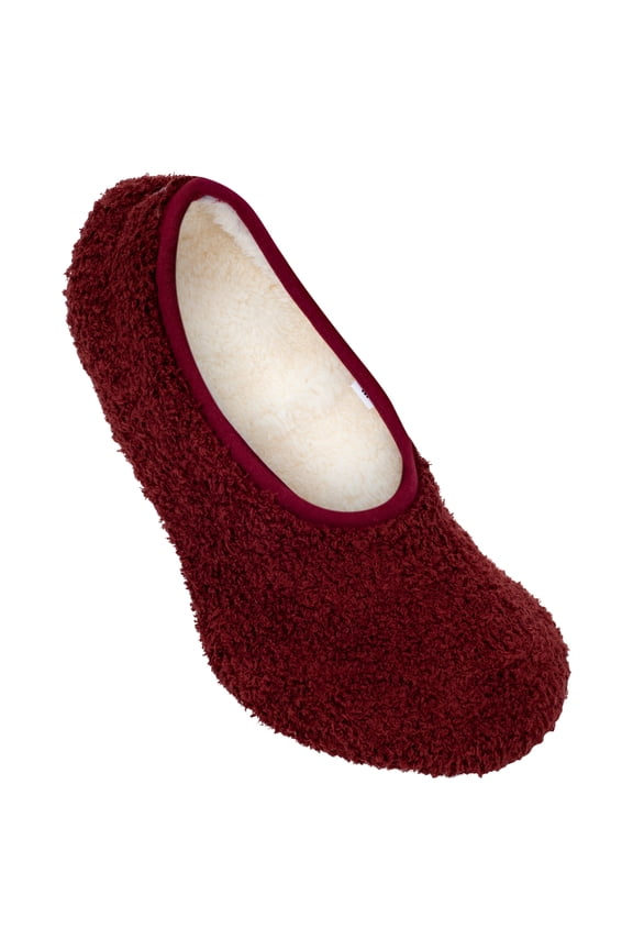 Super Soft Cozy Burgundy Small (5.5-7) Slip Resistant Sole Women's Slippers